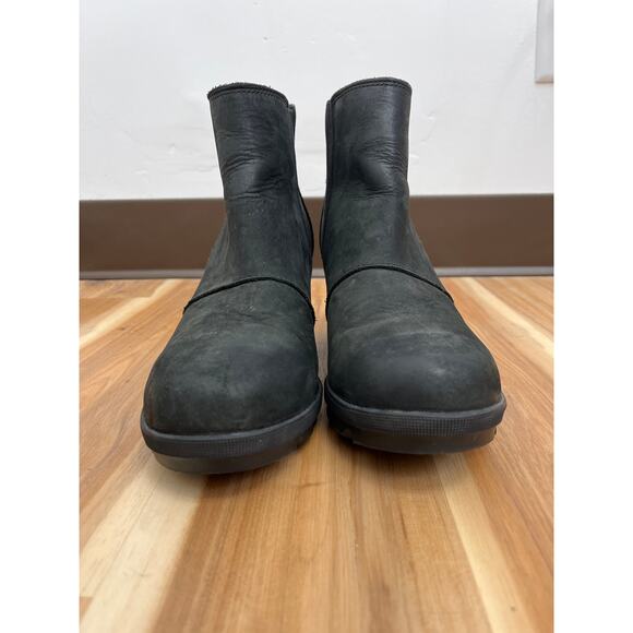 SOREL Joan of Arctic Wedge II Waterproof Leather Suede Slip-on Chelsea Boots 8.5 - Picture 2 of 9